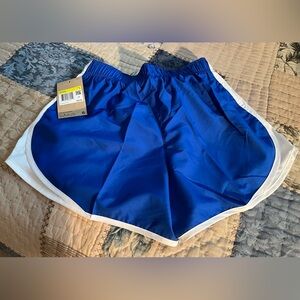 Women’s Nike Tempo Dri-Fit Running Shorts. Size small color Blue & White. NWT!